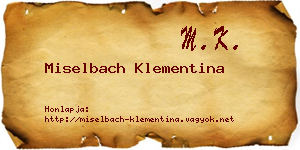 Miselbach Klementina névjegykártya